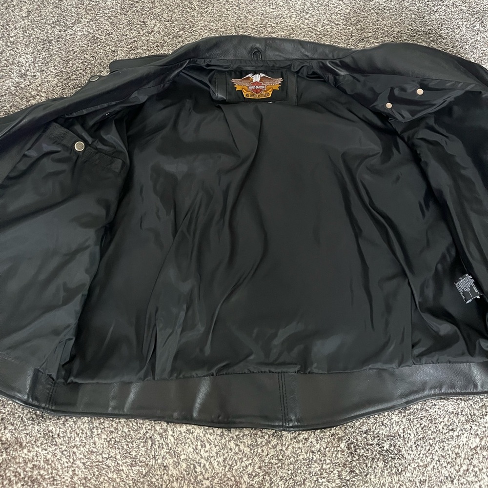 Harley Davidson Basic Skins Leather Jacket Vintag… - image 6